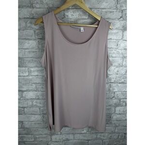 Susan Graver Liquid Knit Tunic Top Sleeveless‎ Tank Travel Pale Pink Size XL